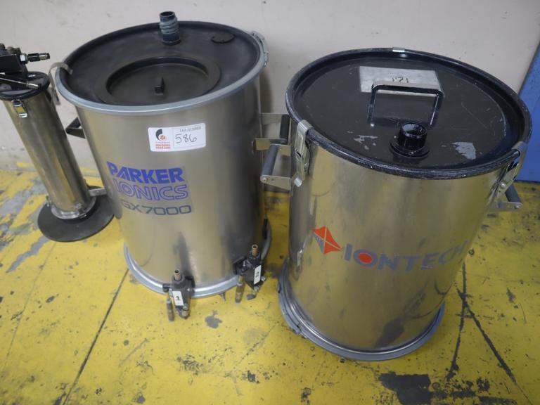 Parker Ionics and Iontech Stainless Steel Powder Coating Hoppers- Auction Item