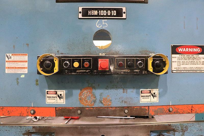 100 Ton x 10 ft. Niagara Hydraulic Press Brake Model HBM100-8-10