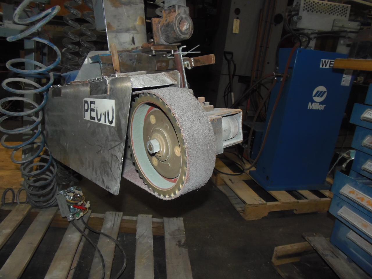 HANGING INDUSTRIAL BELT SANDER, CRANE TROLLEY, 5 HP