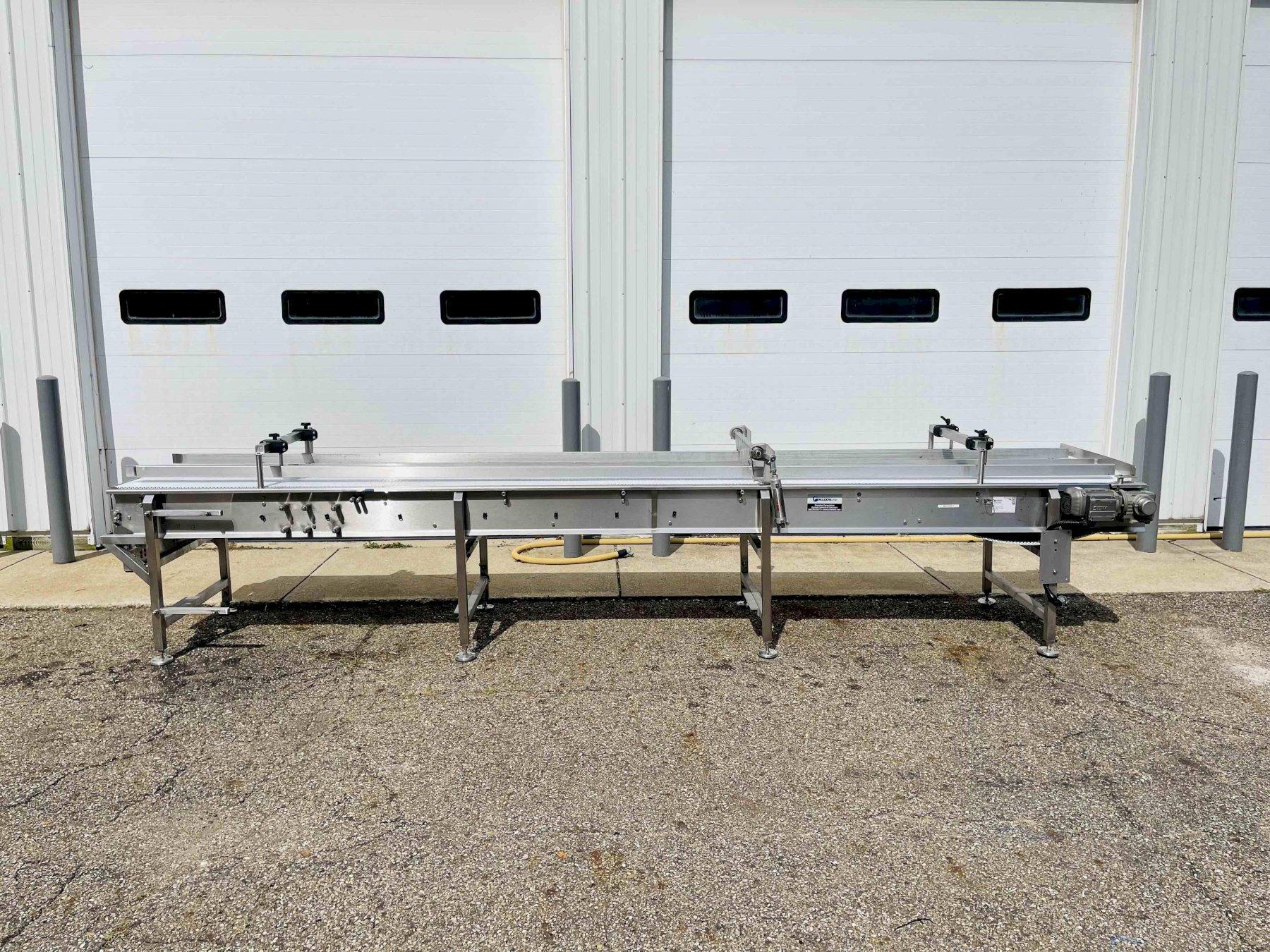 KleenLine 14.5ft Dual Belt Stainless Steel Flat Conveyor