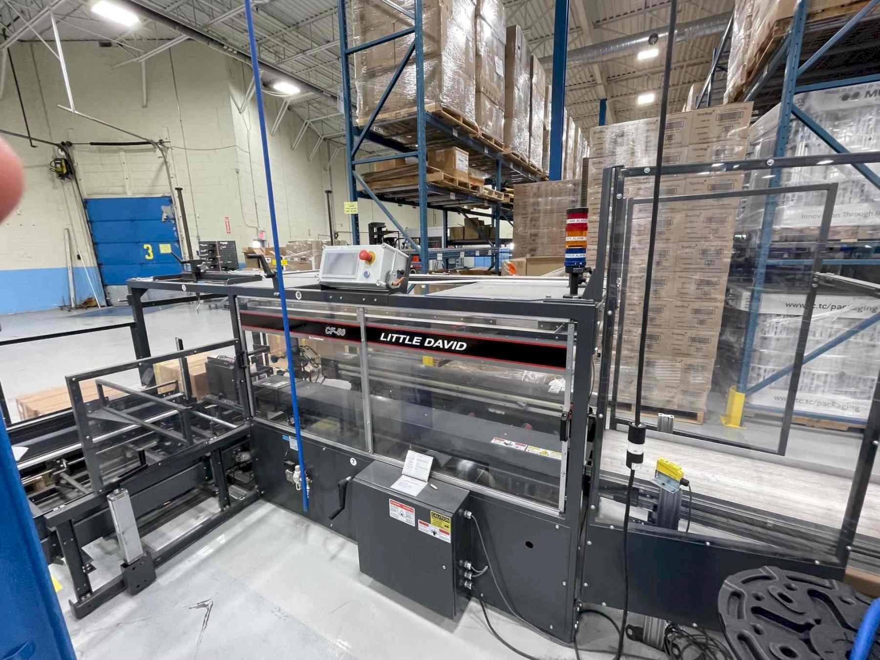 FULLY AUTOMATIC CF‑50T ERECTOR + HIGH‑SPEED LD‑16A SEALER – UP TO 20 CASES/MIN!