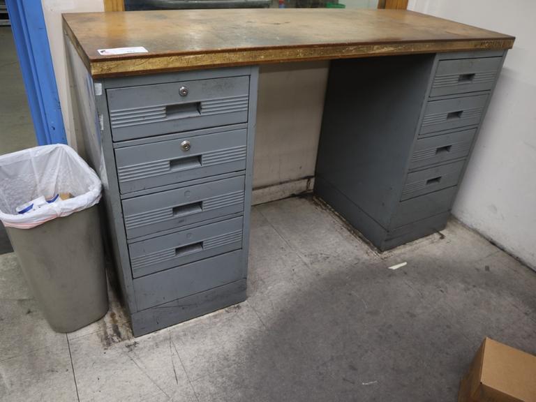 Wooden Top Work Bench with 8 Drawers- Auction Item