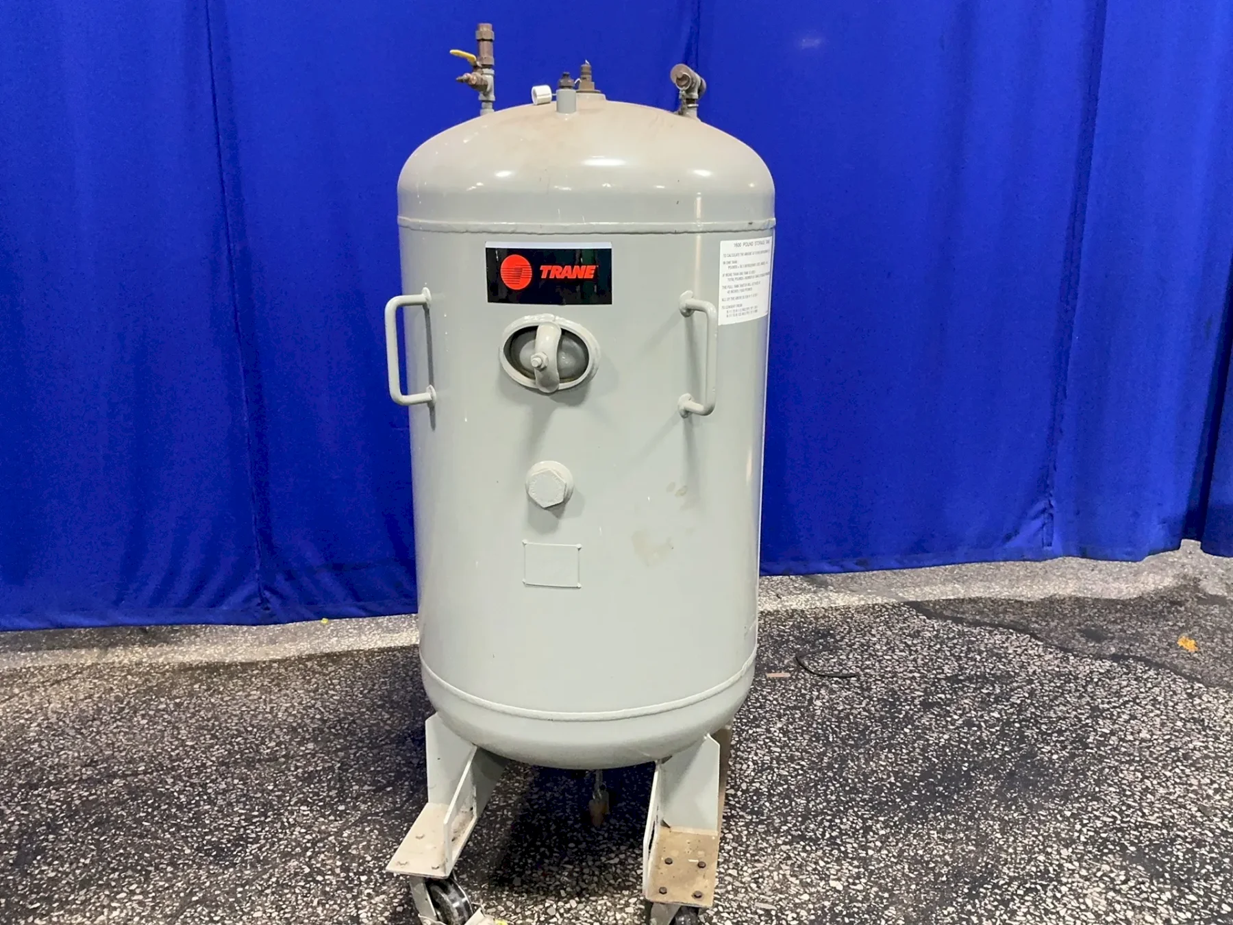TRANE 1600 LBS REFRIGERANT PRESSURIZED STORAGE TANK  -  RRTAL1600A00