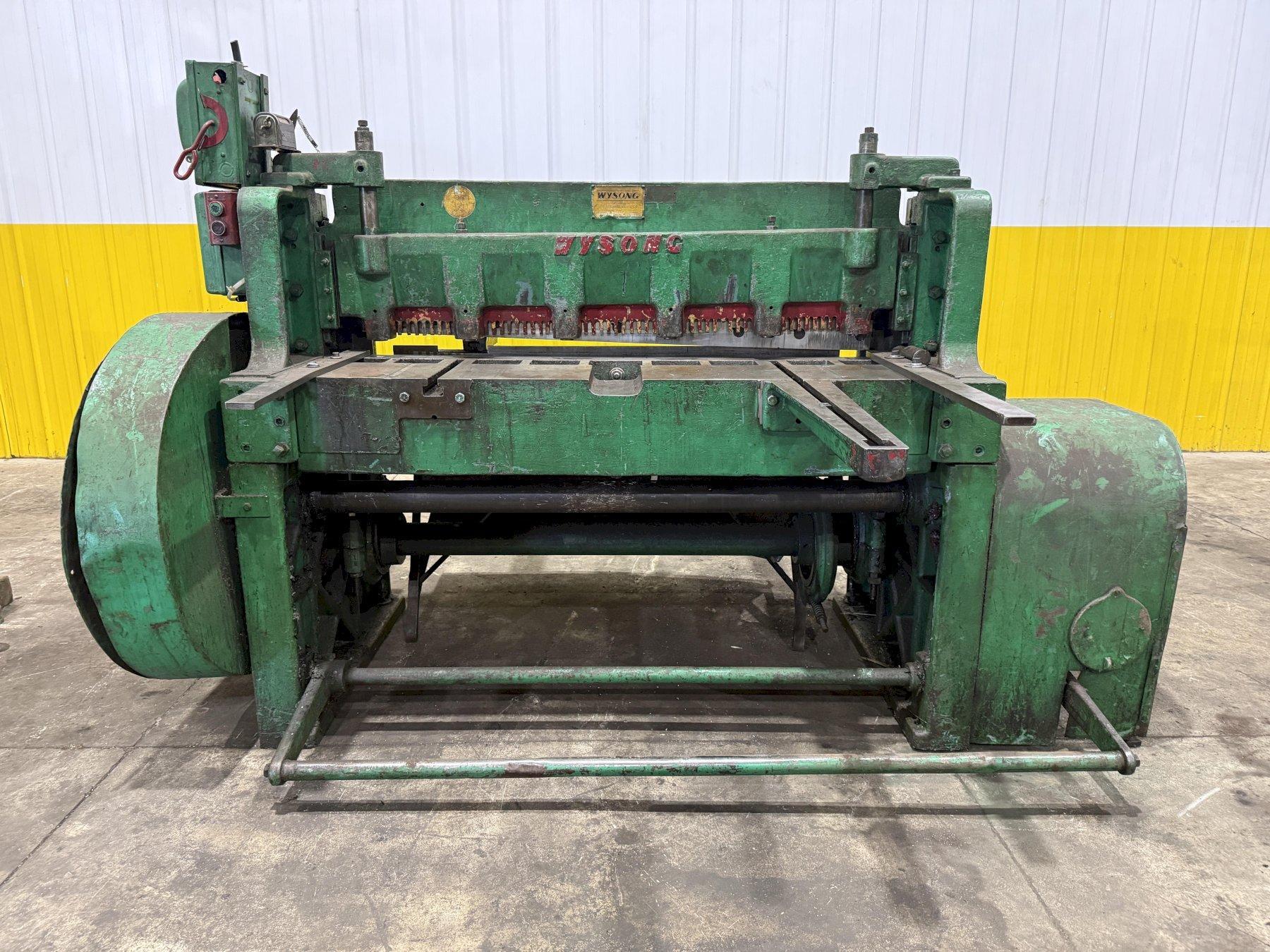 4' X 10 GA WYSONG MODEL #1048 P21 10 GAUGE X 48" MECHANICAL POWER SQUARING SHEAR: YOBRO #26147