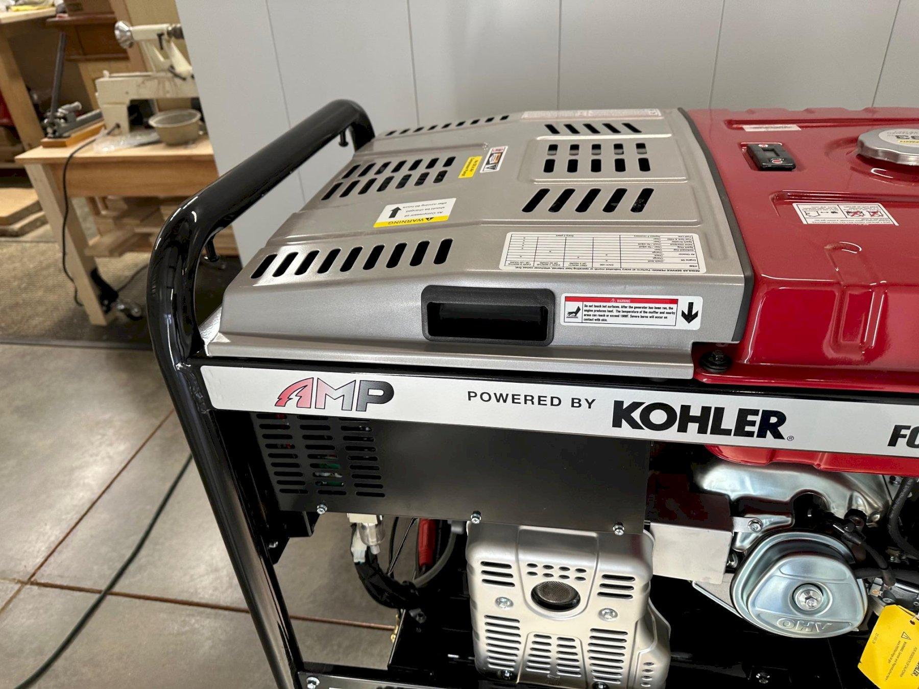 2025 BRAND NEW (NEVER BEEN USED) The AMP® FOURFRONT® 9250 is the globally patented generator/compressor/welder. The first combination machine to include a plasma cutter. This unit is Powered By Kohler® COMMAND PRO 14 HP engine. It is a great tool for construction companies, farmers or ranchers, maintenance crews, assisting them with any job. The AMP® FOURFRONT® 9250 does a variety of basic welding jobs, comes equipped with 40 amps of plasma cutting power, 115 PSI of compressor strength, and with 6,500 watts of power generation it handles a variety of jobs as well, including: lights, grinder, nail guns or back up emergency power.

What’s Included
•	AMP FOURFRONT Operation Manual
•	(1) Welder/generator/compressor/plasma cutter with Kohler® COMMAND PRO 14 HP engine
•	(1) 10 ft. ground cable/clamp
•	(1) 10 ft. electrode cable/holder
•	(1) PT31 13 ft. Plasma Cutting Torch
•	(1) Plasma Cutting Ground
•	(1) Waterproof protective unit cover
•	(2) axles
•	(4) Mud wheels

One Machine, Many Benefits

The quadruple threat generator/compressor/ welder/plasma cutter is the first combo machine to include a plasma cutter-built in. The FOURFRONT® 9250 is the ideal machine choice for construction contractors, farmers, ranchers, maintenance crews, fire departments and other do-it-yourself types. The FOURFRONT® 9250 handles basic welding applications, that’s just the start- with 110 PSI of compressor power and 6.5 KW of power generation it is also a home standby generator. The machine even includes a 10 ft. of #2 welding cable, an electrode holder, 10 ft. of #2 welding cable, and a working clamp to get you started. In the packaging you will also find the plasma cutting torch and ground. To quickly get you cutting with up to 40 amps of power. The unit also includes a weatherproof cover, so it never has to come off your service truck.


Powerful Reliable Engine 

The Kohler® COMMAND PRO 14 HP is a rugged and durable engine. It is designed for extended usage, high performance, durability and smooth, quiet operation. The 14 HP, 4 cycle KOHLER engine provides consistent and reliable power for hours of power generation, air compressor and welding applications.

Makes a Big Impression

Powerfully smooth DC welding output is ideal for a broad range of stick electrode types. The 6,500-Watt surge single-phase AC generator delivers the most surge power in its class for motor starting. It also offers 6,000 Watts of continuous power. This machine provides optimal power for lights, grinders, power tools, and more. The 110 PSI 4.4 cfm air compressor is plenty of power to use a wide variety of air tools. Adding the Plasa Cutter makes the FOURFRONT® 9250 the most versatile machine on the market.

Performance You Can Trust 

Top Of the Line DC Stick Welding Performance

The FOURFRONT® 9250 Welder/Compressor/Generator/Plasma Cutter shines bright as a welder, producing 50–160 Amps of smooth DC power. The DC welding current provides super smooth performance for a wide variety of stick electrodes.

Versatile Output Range 

This unit is rated for 150 Amps/26.4 Volts/50% duty cycle. The current range selector can be used to select any amperage range you need with generous overlap for Stick welding. Fine adjustment control allows you to dial in just the right welding output for each application.


Dependable Portable Power 


This quadruple-purpose unit doesn’t stop with just its compressor and welding capabilities; it also provides reliable auxiliary power that’s great at the job site or ideal for power emergencies at home. The 6,500 Watts of AC auxiliary power effectively powers your tools on the job. This generator also has two 115V, 20 Amp receptacles, one a 120V, 30 Amp twist lock receptacle, plus one 240V 50 Amp plug in lock receptacle.


Built To Go the Distance


No Project It Can't Handle 


When it comes to serious work, this welder has some serious capabilities, welding materials up to 3/8in. thick in a single pass! The unit handles electrodes up to 5/32in. dia. and is perfect for welding a variety of metals including carbon steel, stainless steel, cast iron, thick aluminum, etc. 


Variability=Quality


If you’re stuck with one setting, your results won’t necessarily always match what you were trying to achieve. But with an amperage that is adjustable from 50–1600 Amp DC weld output, you’ll get better control for better quality welds, every time.


Features + Benefits


•	Kohler® COMMAND PRO 14 HP, 429cc air-cooled engine with recoil starter
•	Smooth 50–160 Amp DC weld output delivers high-performance dc stick welding
•	Capable of welding steel, stainless steel, cast iron, etc. — welds up to 3/8in. steel in a single pass
•	10 - 40-amp Plasma Cutting capabilities
•	Includes PT-31 Torch which makes consumables easy to find. 
•	5 Gallon Air Tank
•	115 PSI of air pressure
•	4.4 CFM @ 90 PSI
•	7.96 gal. fuel tank provides up to 14 hours of operation on a single fill
•	Two 120V duplex power receptacles, one 240V twist lock power receptacle and one 240V 50 AMP power receptacle
•	3 Built-in circuit breakers protect your equipment
•	Includes a 10ft. ground cable and 10ft. electrode holder