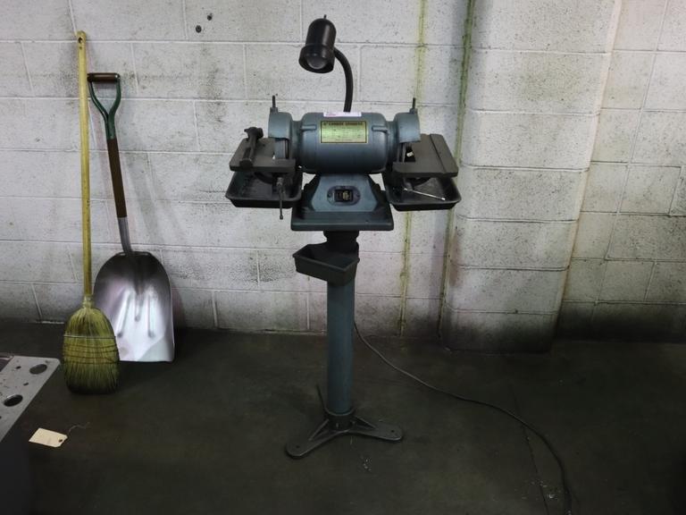 6" Carbide Tool Grinder, Double End, Pedestal, 1/2 HP, 3,450 RPM, Tilting Work Tables - Single Phase- Auction Item