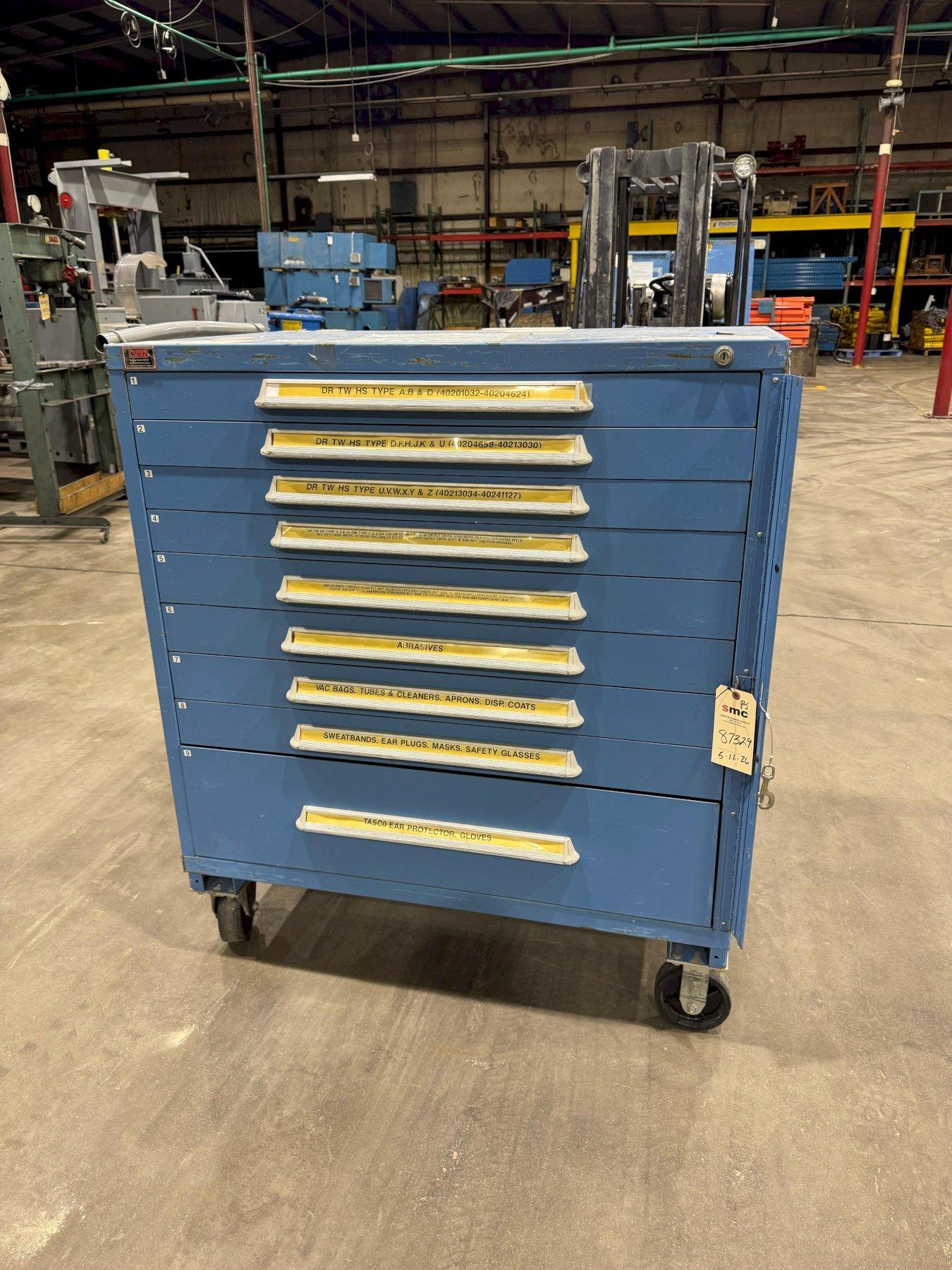 1 - PREOWNED LYON 9-DRAWER ROLLING CABINET