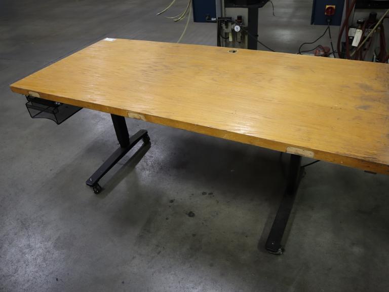 Table, Electric Adjustable Height - Portable On Casters- Auction Item