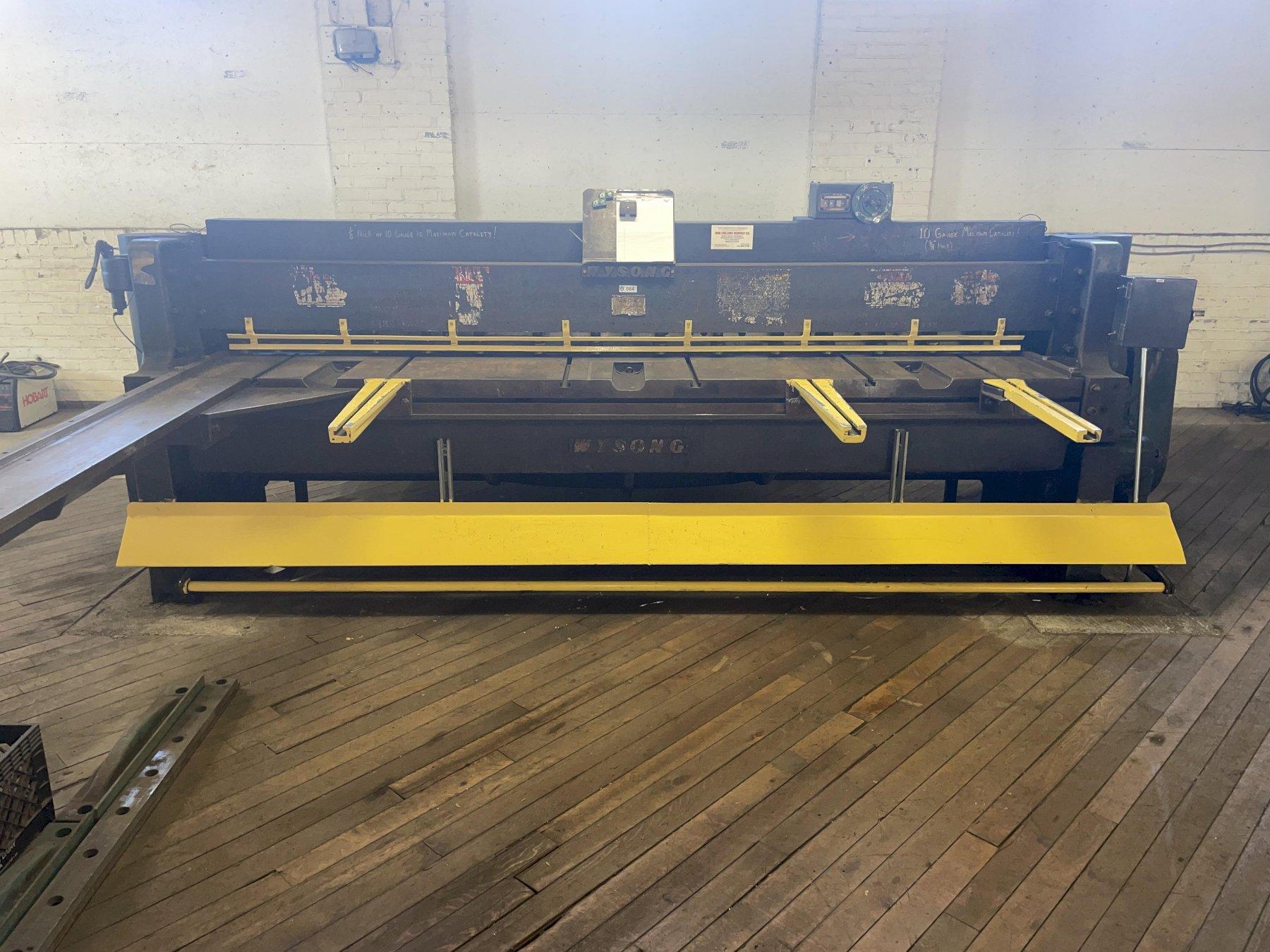 Wysong 10' x 10 Gauge Power Squaring Shear, Mdl. 1010-RD