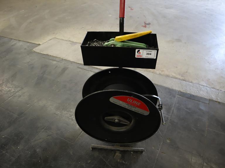 Uline Portable Plastic Banding Cart with Strap Ratchet and Clips- Auction Item