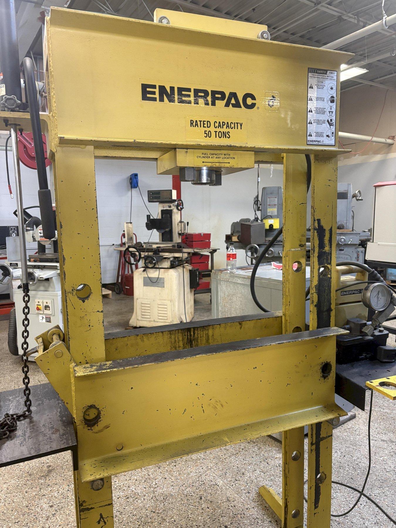 Enerpac 50-Ton Model IPE5005 H-Frame Hydraulic Press with Electric Pump