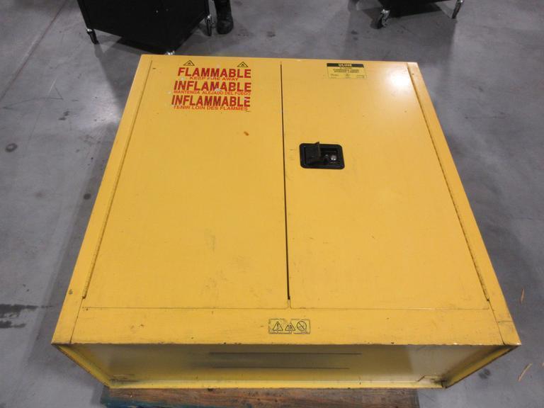 U-Line H-1563M Flammable Storage Cabinet - Standard, Manual Doors, Yellow, 30 Gallon- Auction Item