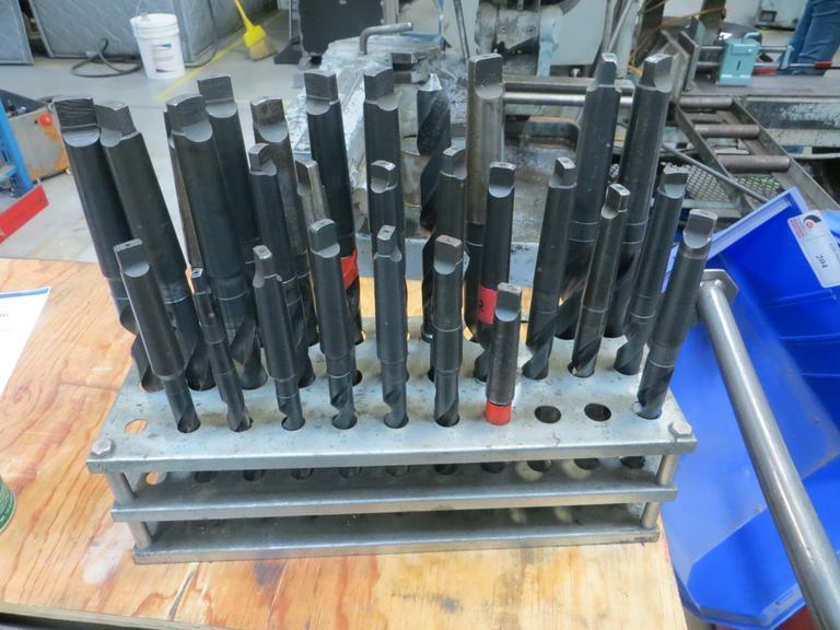 Assortment of Large Drills In Rack- Auction Item