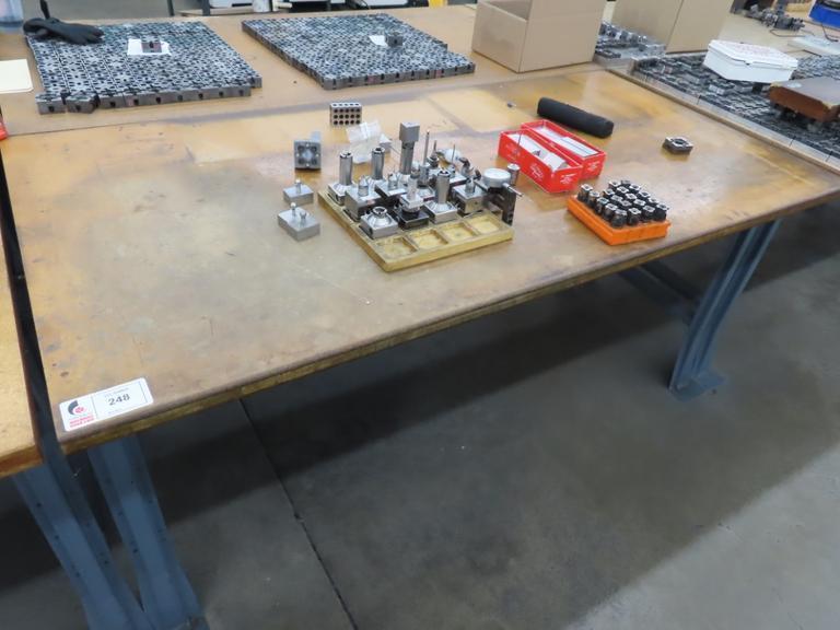 Work Bench, Wood Top, Metal Frame - NO CONTENTS- Auction Item