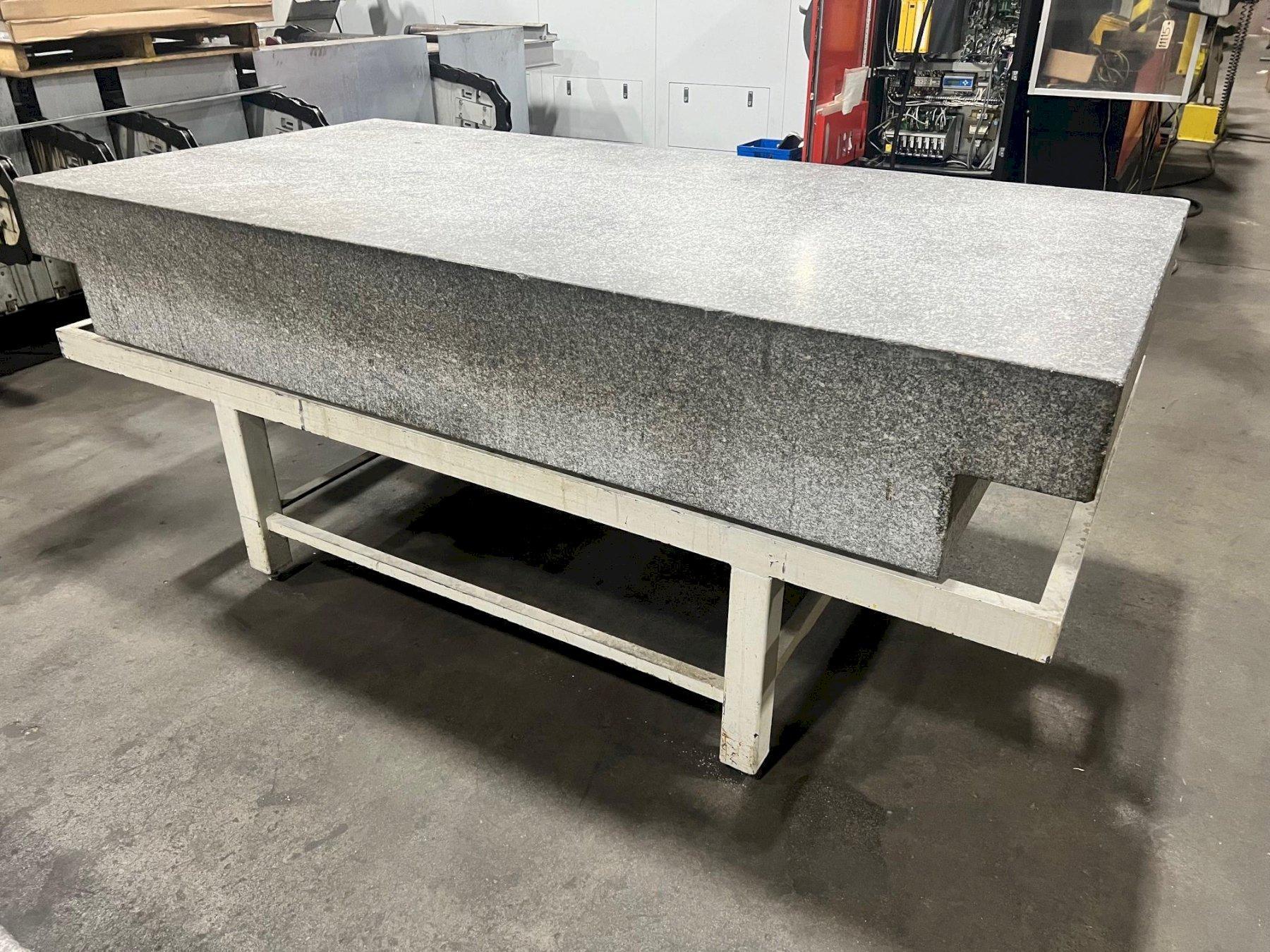 USED 8' X 4' X 14" GRANITE SURFACE PLATE ON STAND, Stock# 11148