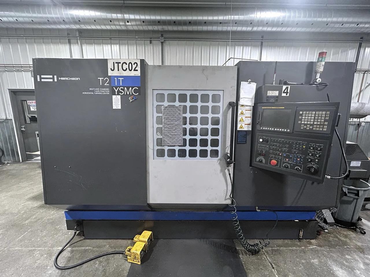 Hwacheon T2-1T YSMC Multi-Axis CNC Lathe, 2012 – Fanuc 0i-TD Control, High Pressure Pump, Chip Conveyor, Twin Spindles