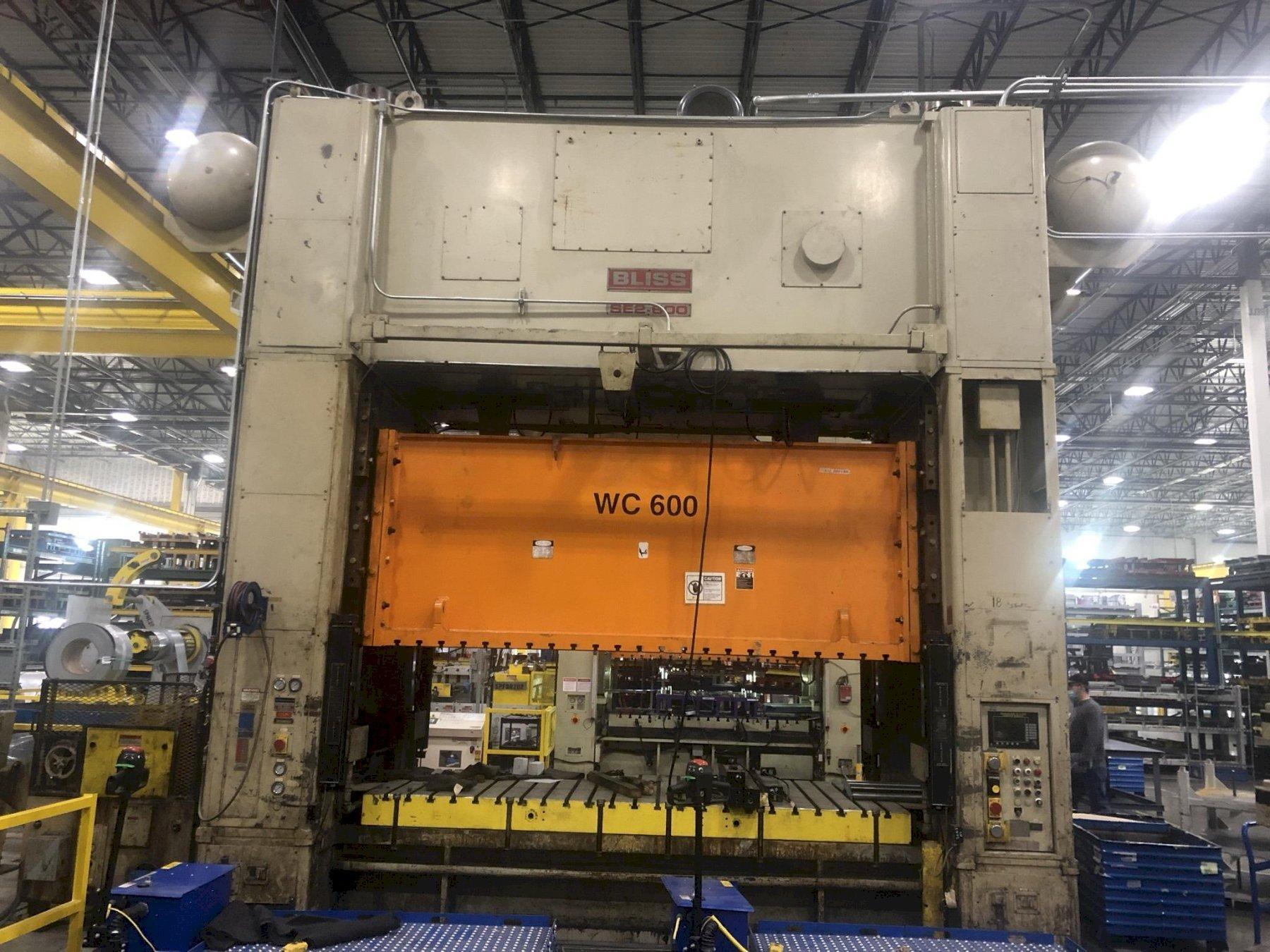 600 ton Bliss SE2-600-144-60 Straight Side Press, New 1997