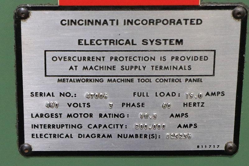 90 TON X 10' CINCINNATI HYDRAULIC PRESS BRAKE MODEL 90CBX8
