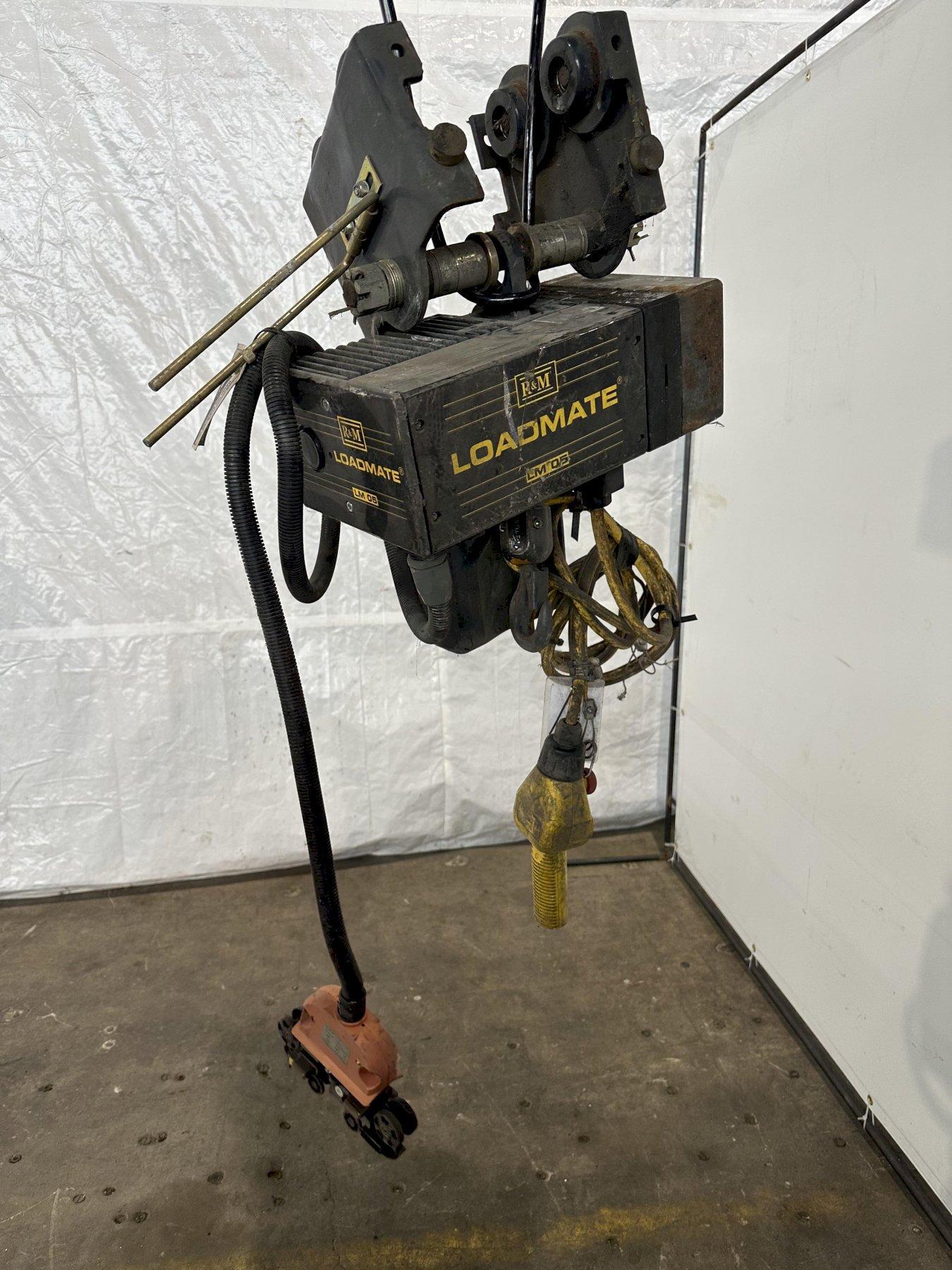 1/2 TON R&M LOADMATE POWERED CHAIN FALL HOIST. STOCK # 1157422