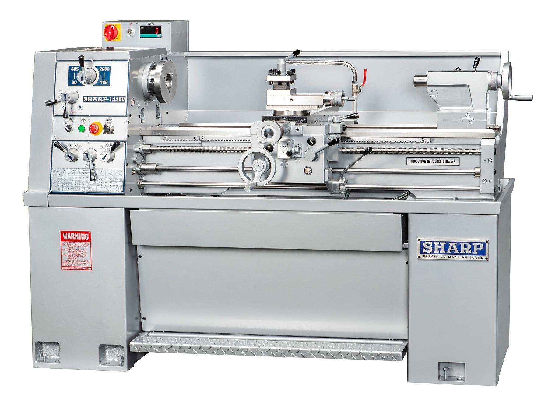 NEW, SHARP MODEL 1440V PRECISION LATHE
