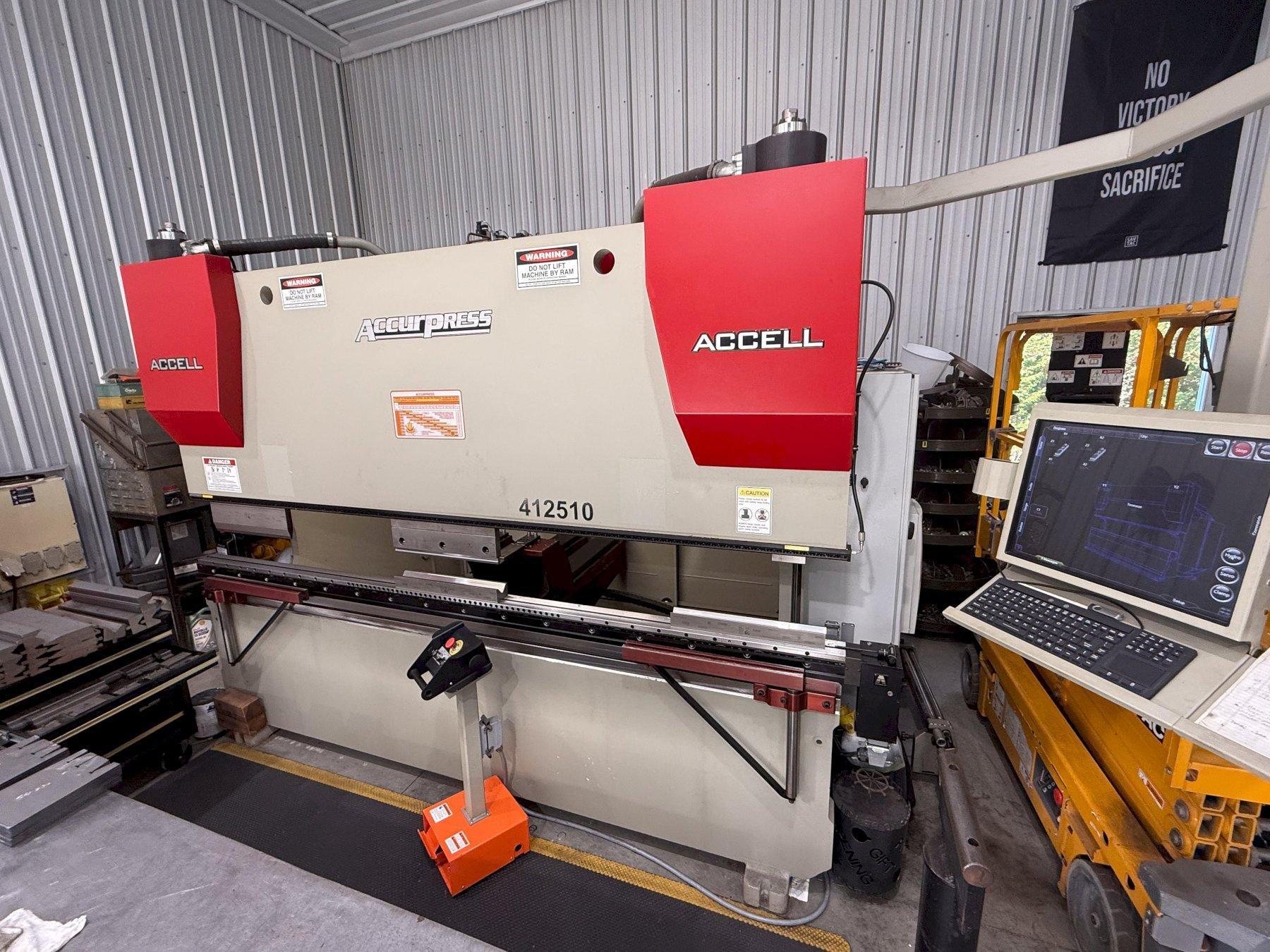 125 TON X 10' ACCURPRESS MODEL #412510 ACCELL 6 AXIS CNC HYDRAULIC PRESS BRAKE 2018: YOBRO #24378