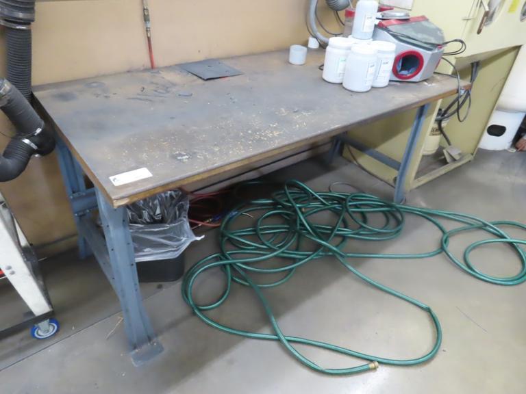 Work Bench w Metal Frame w No Contents- Auction Item