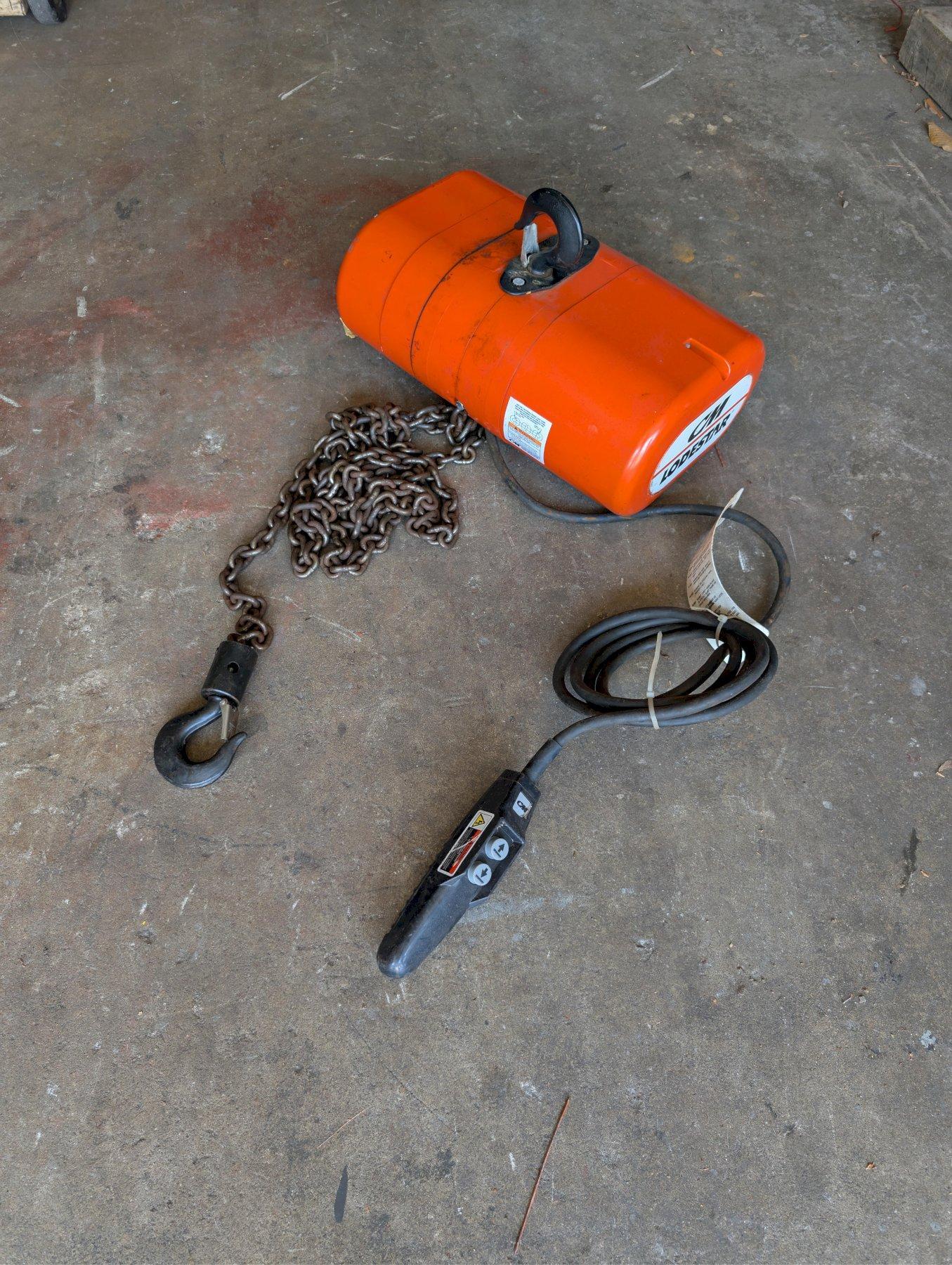 CM Lodestar 1 Ton Electric Chain Hoist Model L 12' Lift 208-240/440-480V 3PH