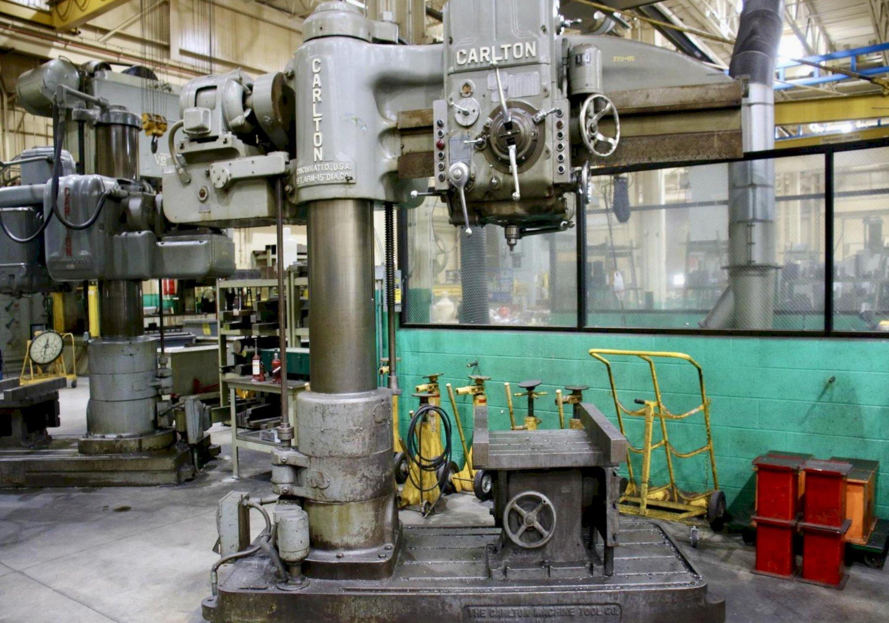 5' X 15" CARLTON 3A RADIAL ARM DRILL PRESS. STOCK # 1087426