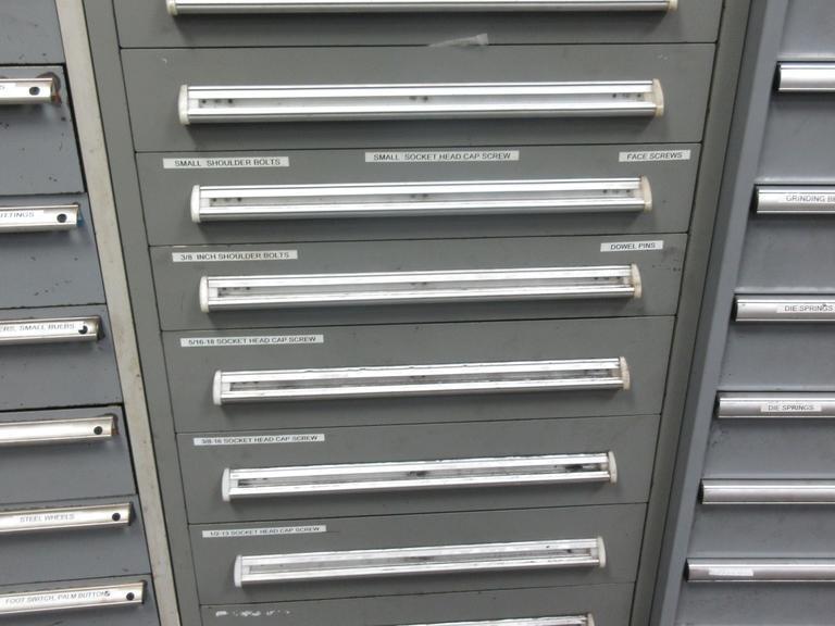9 Drawer Heavy Duty Cabinet with Fasteners, Nuts, Bolts, Washers- Auction Item