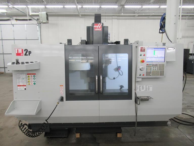 Haas TM-2P CNC Toolroom Mill, 40"x16"x16", 6K RPM, 10 Station ATC, Probing, Coolant System - Only 975 Spindle Hours!