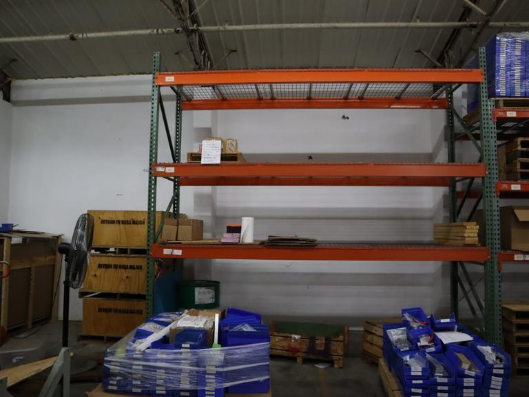 Pallet Racking Teardrop Style 148" x 42" x 144" High Bay with 3 Shelves and Wire Decking - NO CONTENTS- Auction Item