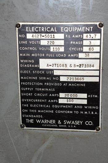#4 WARNER & SWASEY RAM TYPE TURRET LATHE:  STOCK #76433