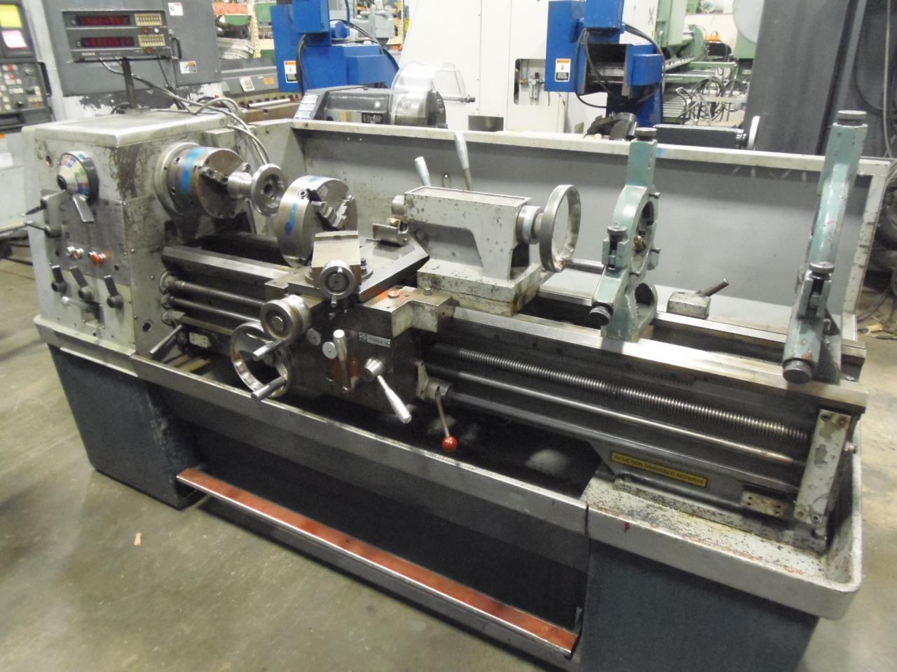 15" X 50" CLAUSING ENGINE LATHE, MODEL 15, SONY D.R.O., 2 STEADIES, 2 CHUCKS, INCH/METRIC