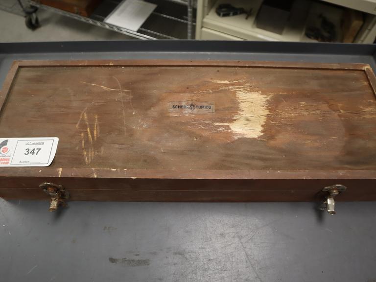 Scherr Tumico 18" Verneer Height Gage in Wood Case- Auction Item