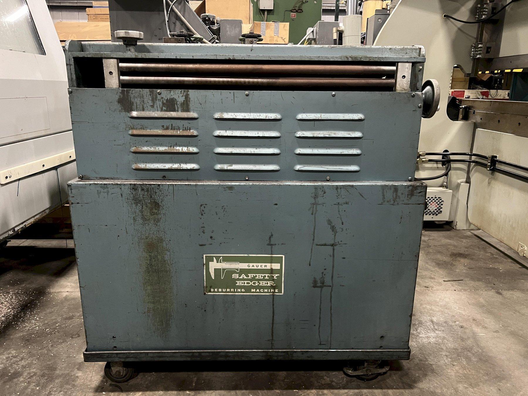 GAUER SAFETY EDGER DEBURING MACHINE, MODEL 5H30, 30" MAX WIDTH, .025" to .125" THICKNESS