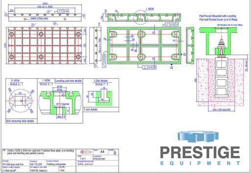 96" x 48" x 9.8" T-Slotted Floor Plate