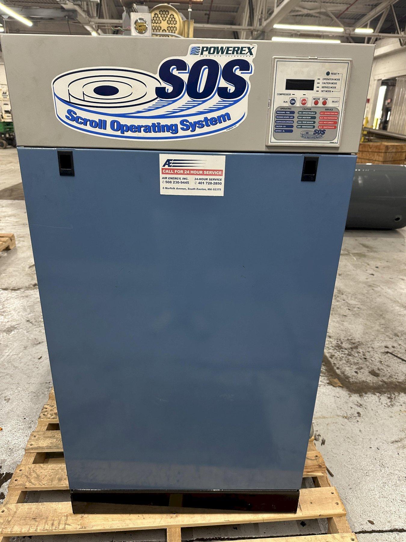 Powerex SED100740E 10HP Rotary Scroll Air Compressor 29.4 SCFM 460V 3PH SOS