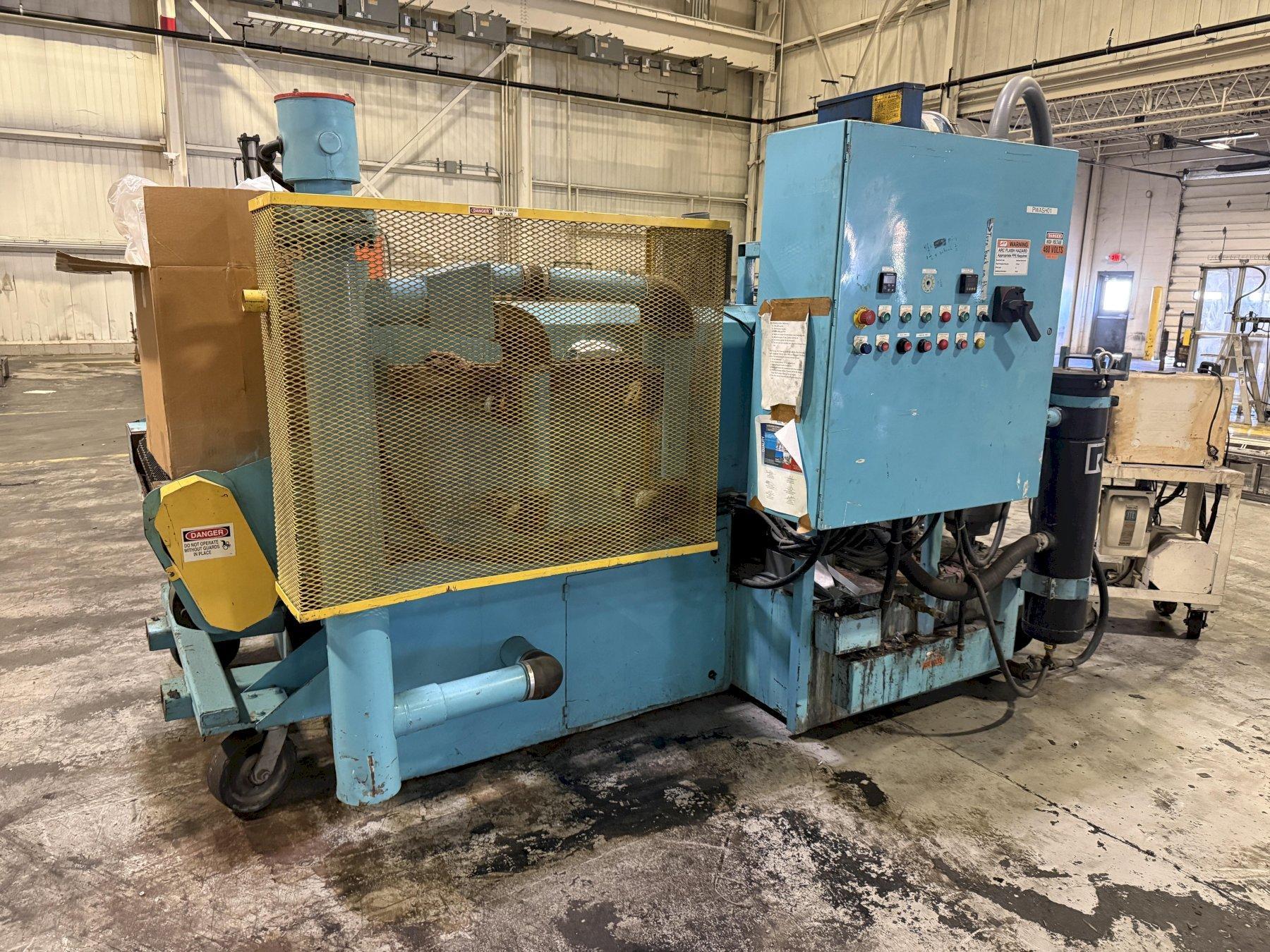 30" WIDE x 2-STAGE INLINE CLEANING SYSTEMS PORTABLE CONVEYOR PARTS WASHER, NEW IN 2008: YOBRO #26398