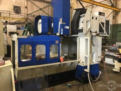 JOHNFORD DMC1200 BRIDGE STYLE CNC VERTICAL MACHINING CENTER w/CT40, Fanuc 18M, Dual Arm 24 Position ATC, 2001