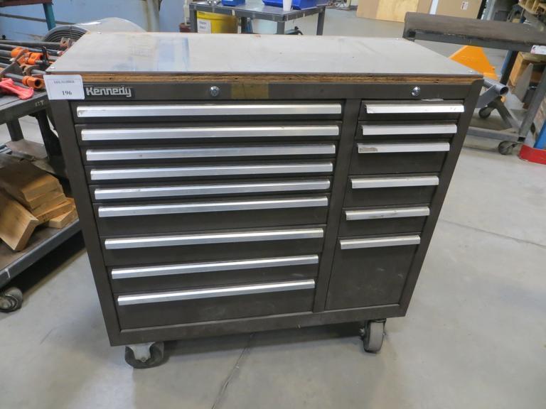 Kennedy 15 Drawer Rolling Tooling Cabinet with Contents- Auction Item