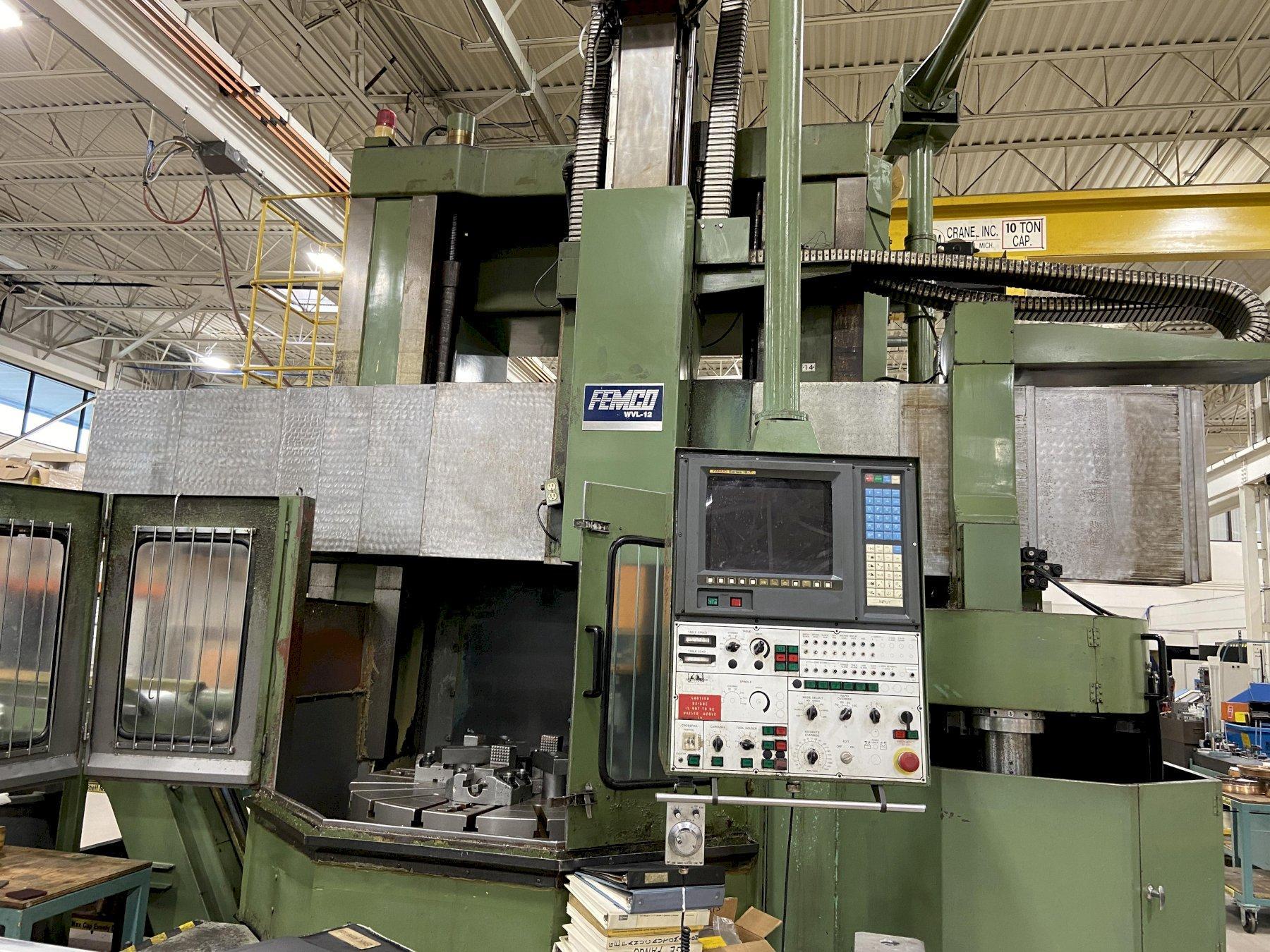 Femco WVL-12 CNC Vertical Turning Center, Fanuc 15M, 48