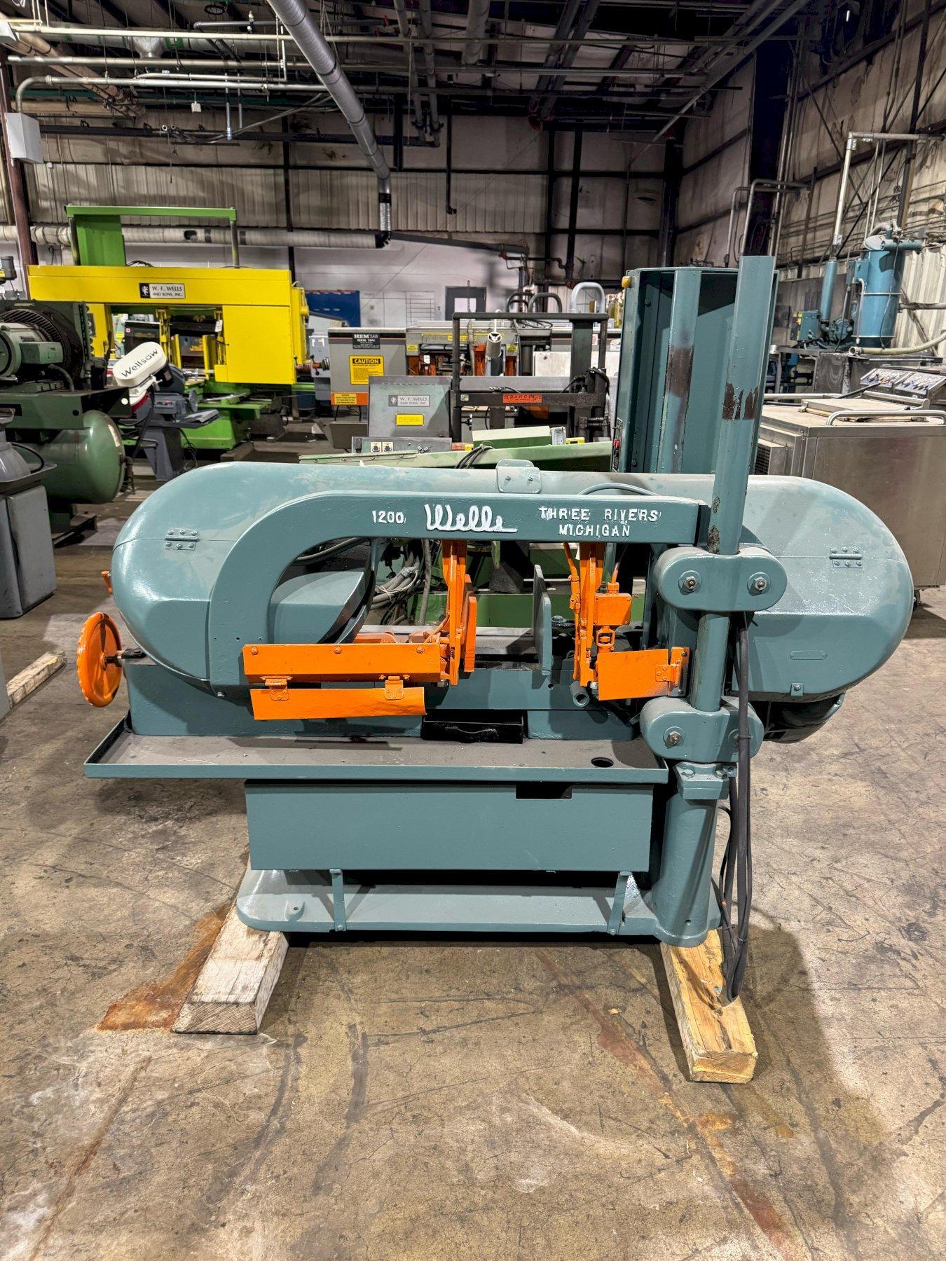 1 - PREOWNED WELLS SEMI-AUTOMATIC HORIZONTAL BANDSAW, MODEL #: 1200