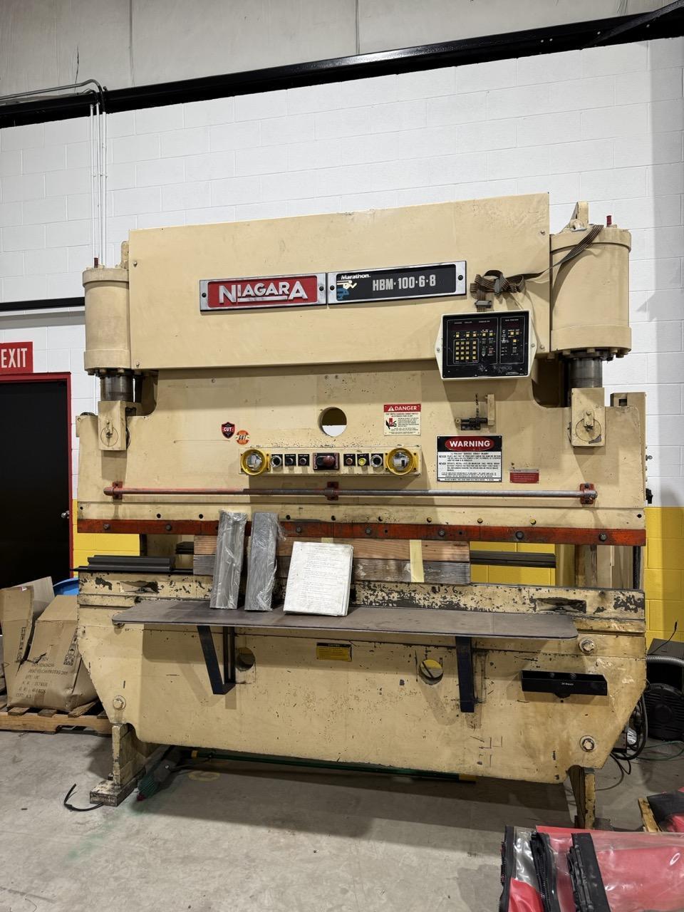 100 Ton x 8′ Niagara HBM-100-6-8 CNC Hydraulic Press Brake – Programmable Backgauge