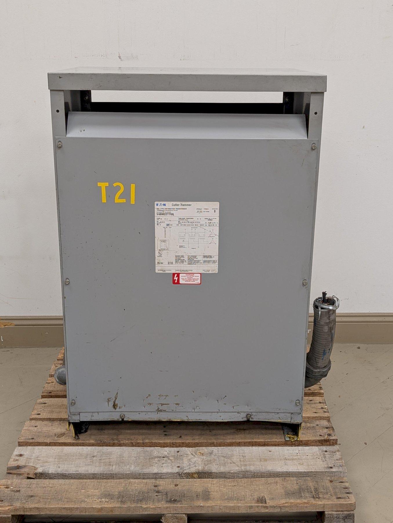 Eaton V48M22Tt5N 75 kVA 3-Phase Dry-Type Transformer 480V Delta to 240/120V Tap