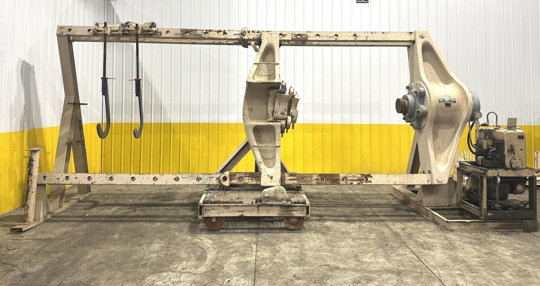 600 TON RODGERS MODEL #1F600-8424 HORIZONTAL HYDRAULIC WHEEL PRESS