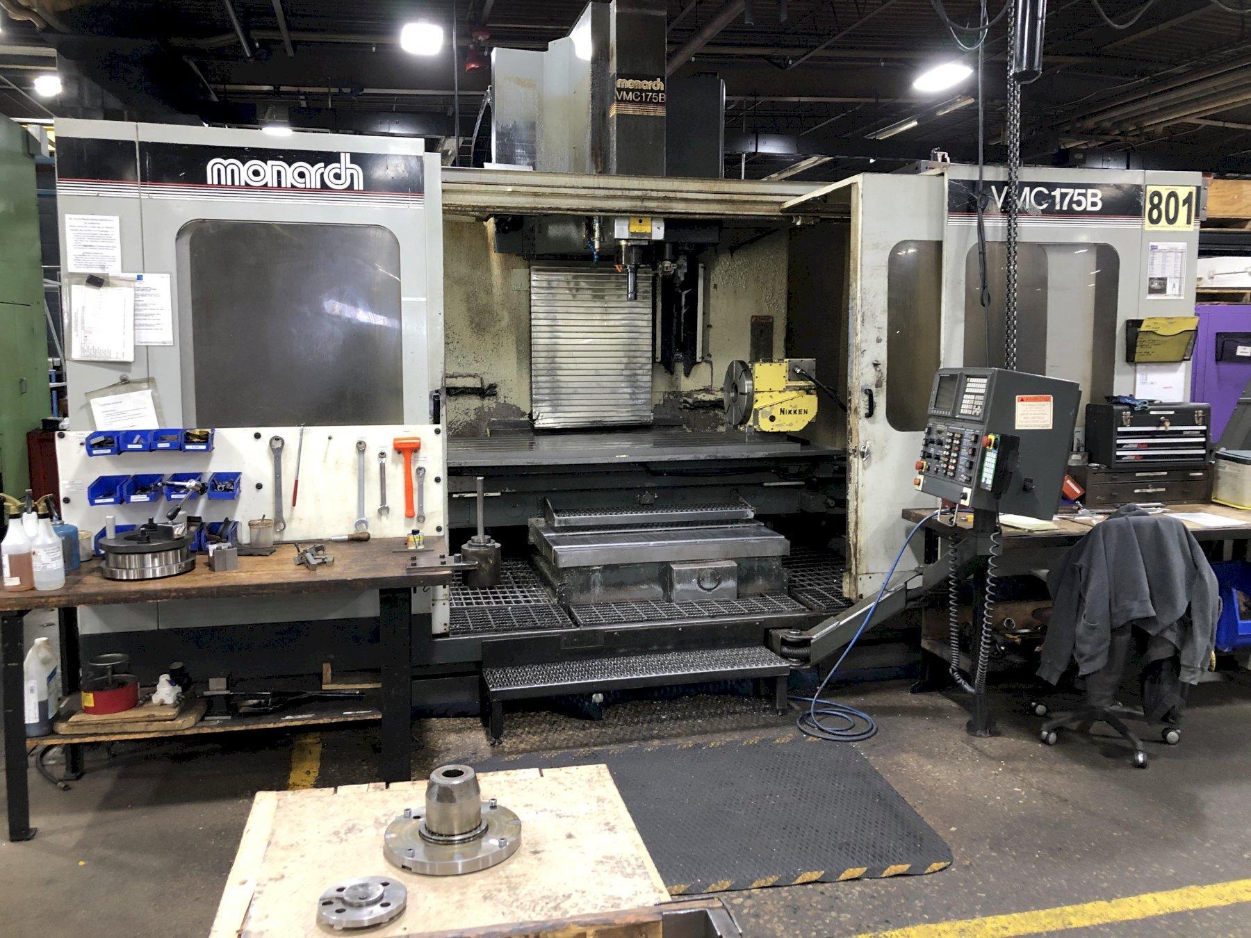 MONARCH VMC175, 40" Z CLEARANCE, 36 X 76 X 44 TRAVELS, FANUC 15M, TSC, OUTRIGGERS, 1994, NEW BALLSCREW  2018, NEWER SCALES