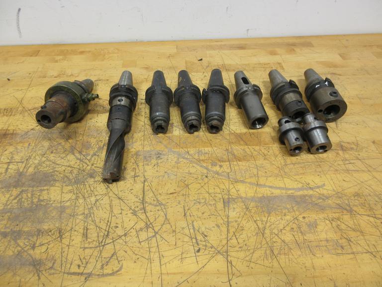 CAT40 Tool Holders (8 pcs), Tap Collet, End Mill, ABS Modular Types with Adapters- Auction Item