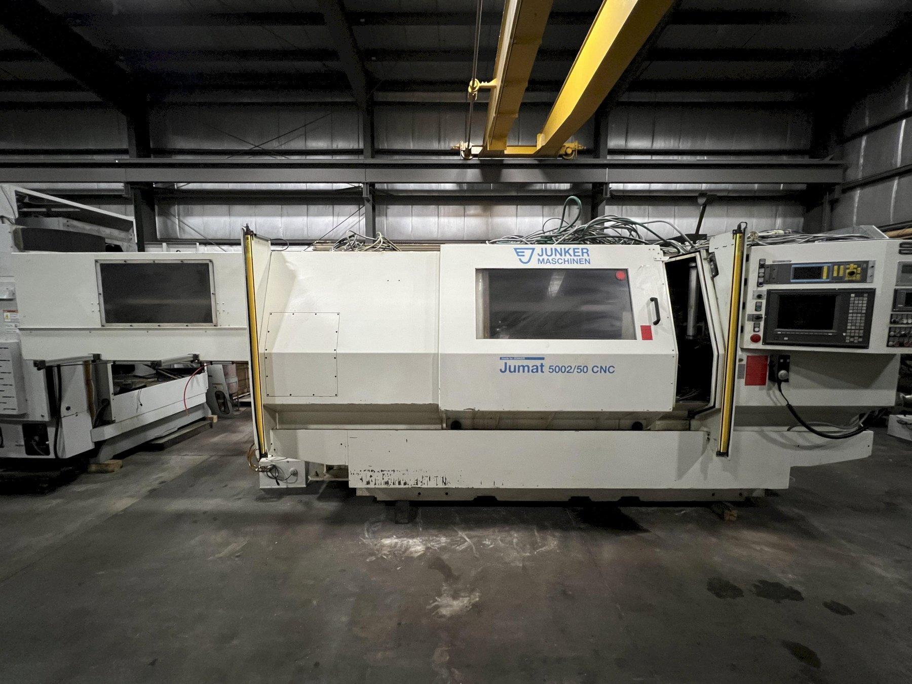 JUNKER JUMAT 5002/50 CBN SHAFT GRINDING MACHINE WITH FANUC CNC CONTROL, 2000