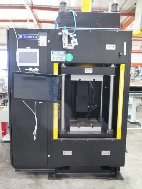 50 TON TUNGYU MODEL TYC-50-E-PCD-UP SERVO ELECTRIC HEATED PLATEN PRESS