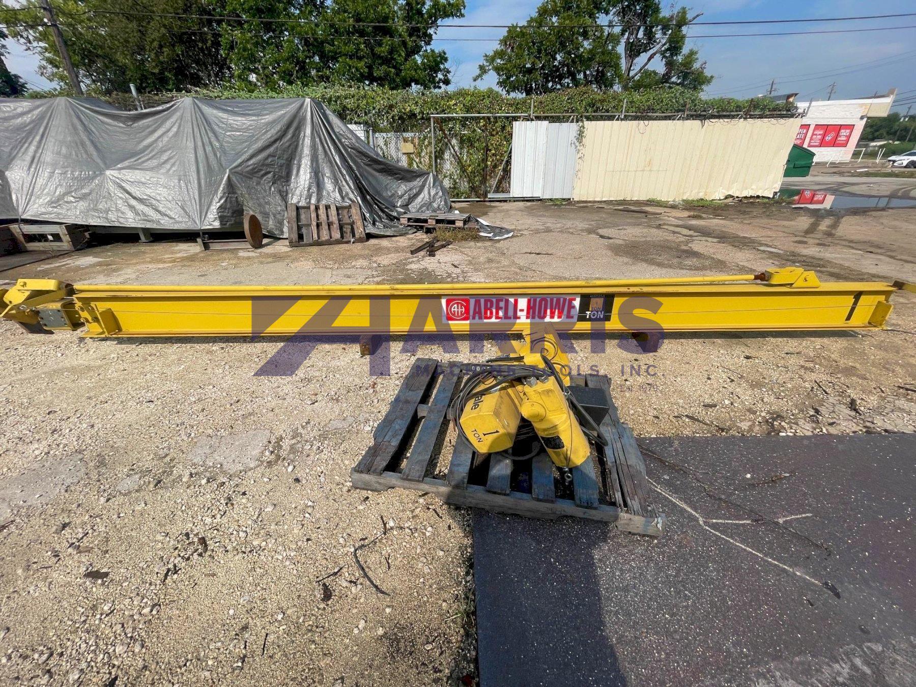 2 Ton Abell-Howe Wall Mount Jib Cranes with 1 ton hoists with Power Trolleys